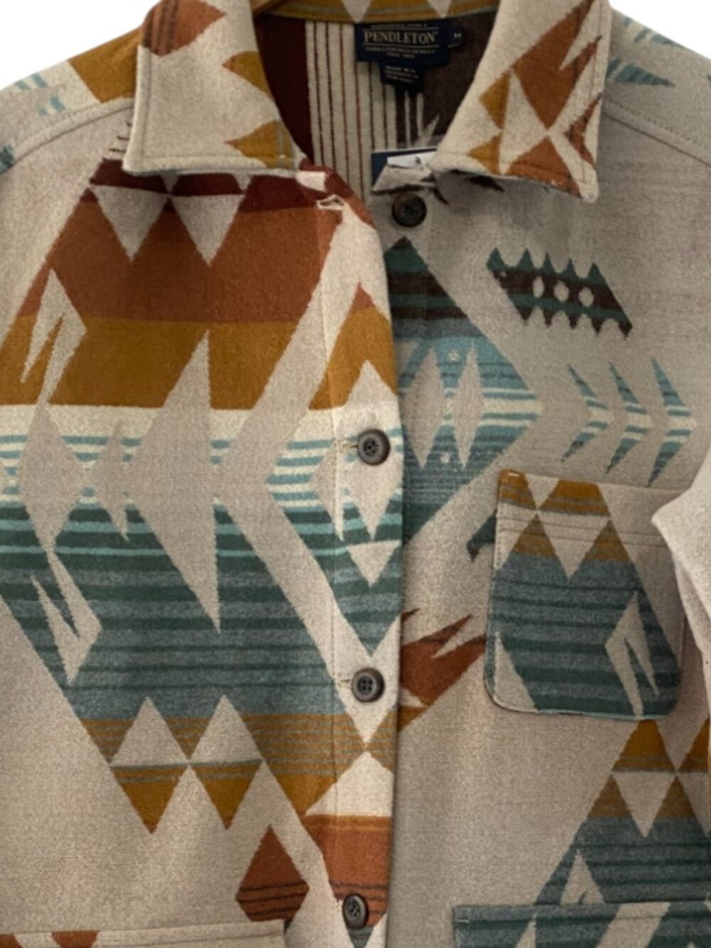 Pendleton Pacific Crest Wool Coat in the Agate Beach Tan - Picture 2 of 12
